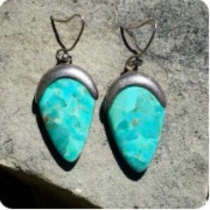 Vintage .925 Barse Sterling Silver Turquoise Drop Earrings